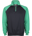Sudadera combinada negra  verde para peñas