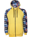 Sudadera estampada para peñas amarilla