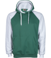 Sudadera capucha verde botella blanca